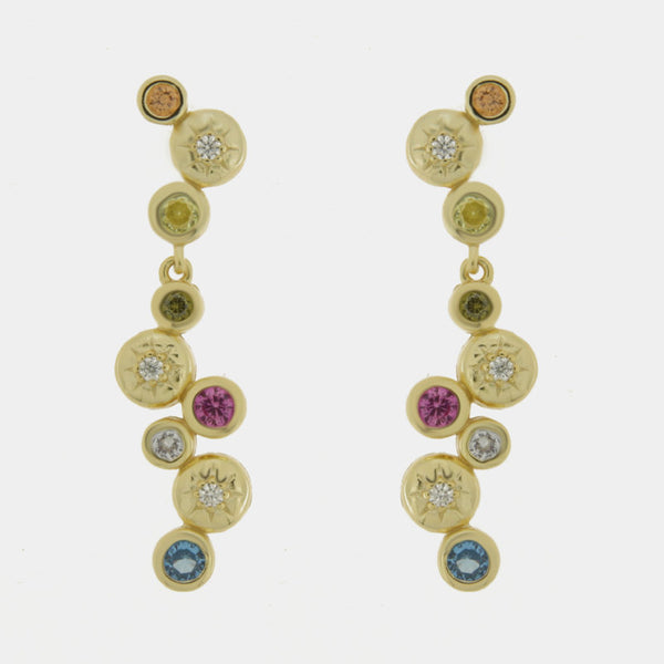 Orecchini in Argento 925 con zirconi pendenti colorati SIMEONE - gioiello BySimon