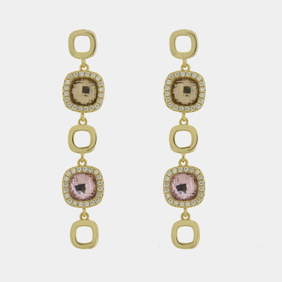 Orecchini in Argento 925 con zirconi quadrati pendenti SIMEONE - gioiello BySimon