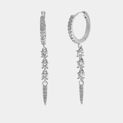 Orecchini in Argento 925 cerchio con zirconi pendenti Collezione Hanoi - BYSIMON gioielli