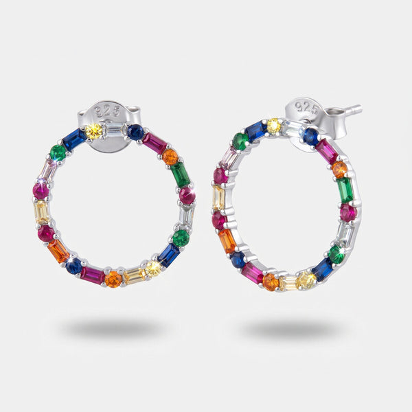 Orecchini in Argento 925 cerchio colorato Collezione Hanoi - BYSIMON gioielli