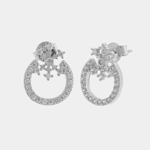 Orecchini in Argento 925 ferro di cavallo zirconato Collezione Hanoi - BYSIMON gioielli