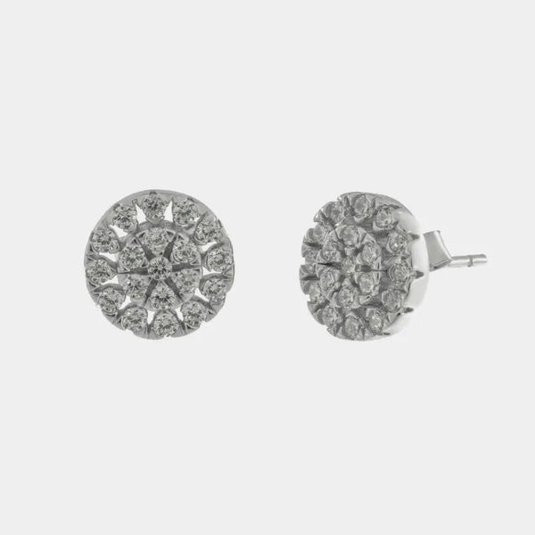 Orecchini in Argento 925 cerchio zirconato Collezione Hanoi - BYSIMON gioielli