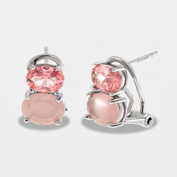 Orecchini in Argento 925 zirconi rosa Collezione Hanoi - BYSIMON gioielli