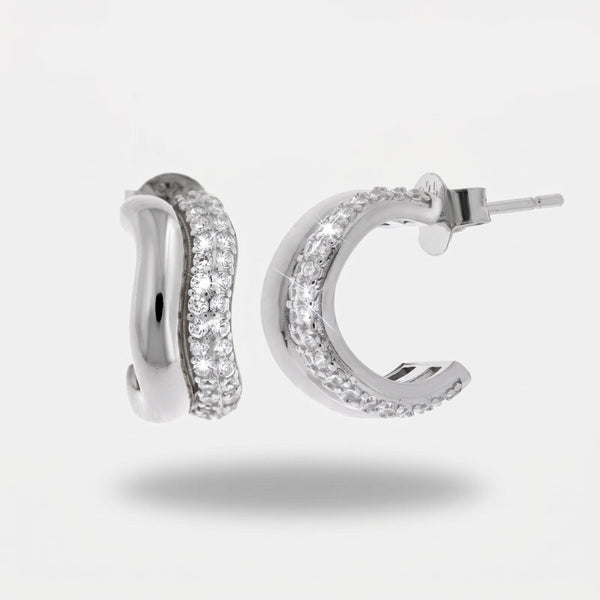 Orecchini in Argento 925 semi cerchio ondulato Collezione Hanoi - BYSIMON gioielli