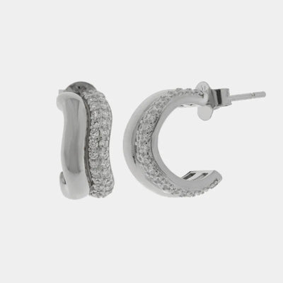 Orecchini in Argento 925 semi cerchio ondulato Collezione Hanoi - BYSIMON gioielli