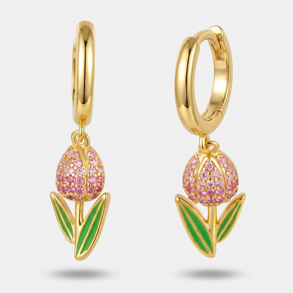 Orecchini in Argento 925 tulipano lilla BYSIMON - gioiello BySimon