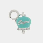Ciondolo in Argento 925 campanella con scritta capri verde acqua
