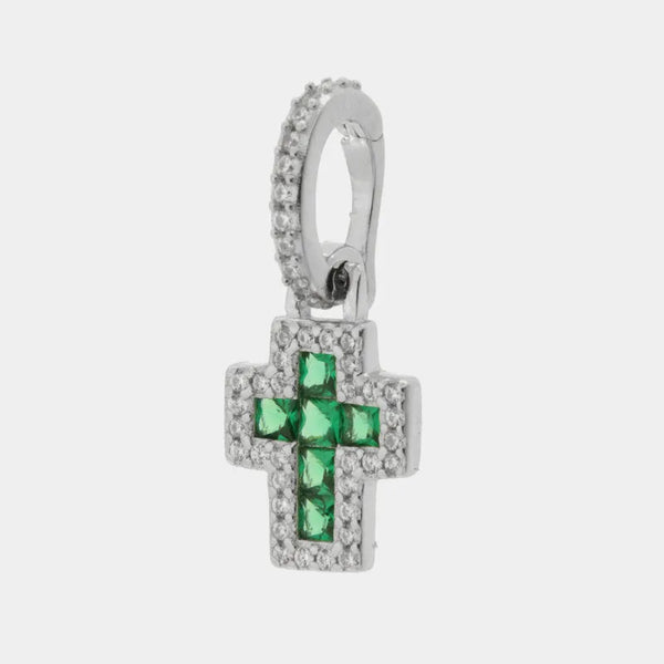 Ciondolo in Argento 925 con croce verde - BYSIMON gioielli