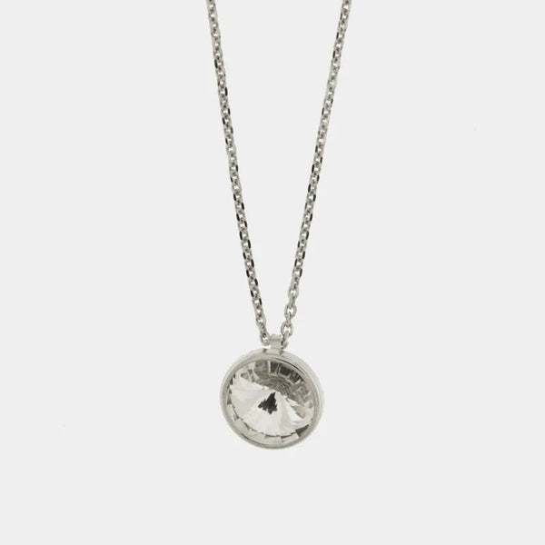 Collana in Argento 925 con punto luce di cristallo bianco