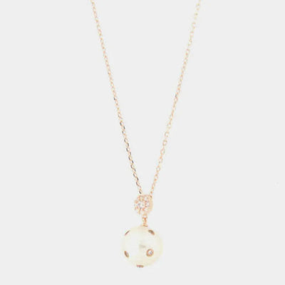 Collana in Argento 925 pendente con perla e zirconi bianchi