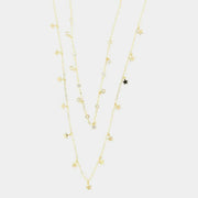 Collana in Argento 925 con catena a doppio giro impreziosito da stelle e punti luce pendenti