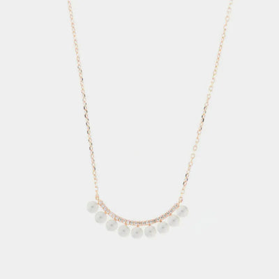 Collana in Argento 925 con perle di acqua dolce e zirconi bianchi