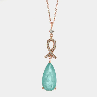 Collana in Argento 925 con pendente a goccia in zircone effetto ghiaccio ed impreziosita da zirconi bianchi