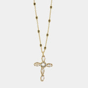 Collana in Argento 925 maglia impreziosita da cristalli e ciondolo a forma di croce con cristalli