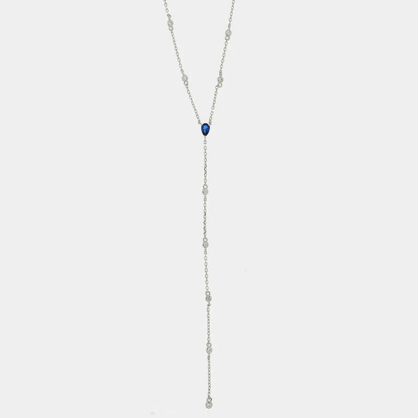 Collana in Argento 925 con punto luce blu