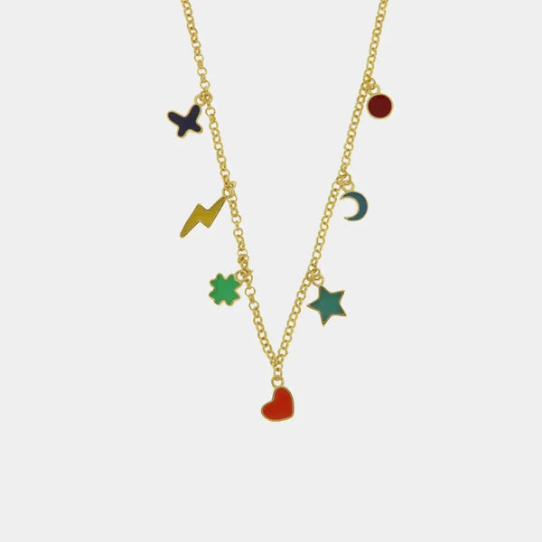 Collana in Argento 925 con simboli pendenti