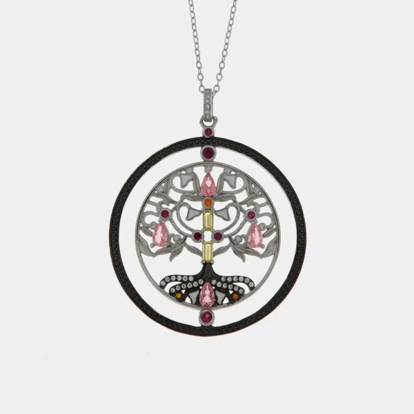Collana in Argento 925 con albero della vita e cristalli Collezione Novecento - BYSIMON gioielli