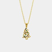 Collana in Argento 925 con albero di Natale impreziosito da zirconi multicolore