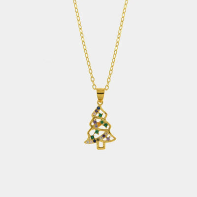 Collana in Argento 925 con albero di Natale impreziosito da zirconi multicolore