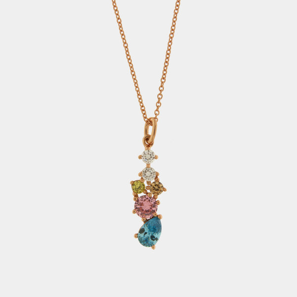 Collana in Argento 925 con zirconi multicolor SIMEONE - gioiello BySimon