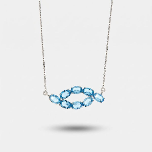 Collana in Argento 925 con cristalli celesti - BYSIMON gioielli