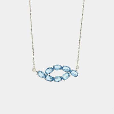 Collana in Argento 925 con cristalli celesti