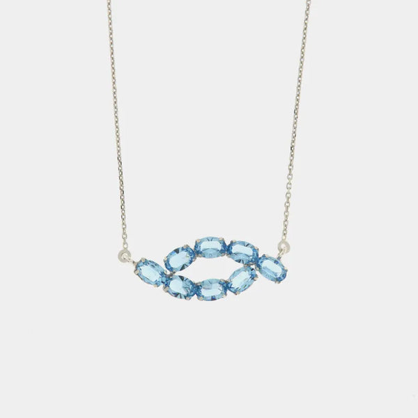 Collana in Argento 925 con cristalli celesti - BYSIMON gioielli