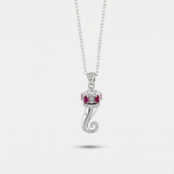 Collana in argento 925 con cornetto portafortuna rosso | collana cornetto argento | BYSIMON