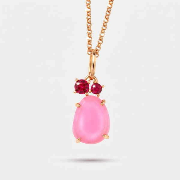 Collana in Argento 925 a forma di goccia rosa - BYSIMON gioielli