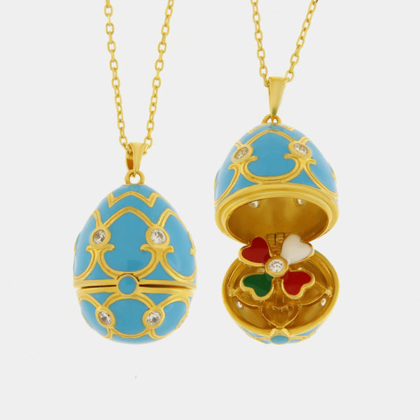 Collana in Argento 925 con uovo turchese - BYSIMON gioielli
