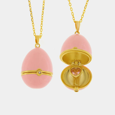 Collana in Argento 925 con uovo rosa