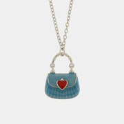 Collana in Argento 925 con borsetta azzurra
