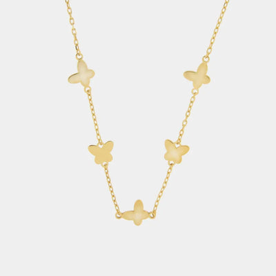 Collana in Argento 925 con ciondoli quadrifoglio placcato oro - BYSIMON gioielli