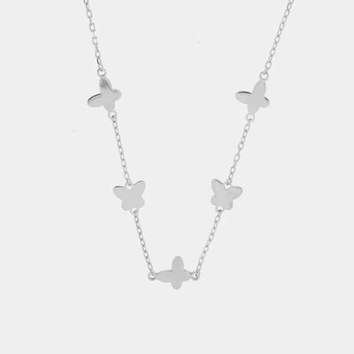 Collana in Argento 925 con ciondoli farfalla placcato rodio - BYSIMON gioielli