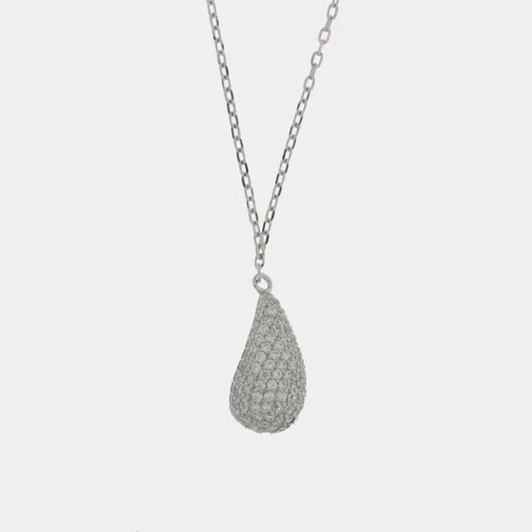 Collana in Argento 925 ovale con zirconi - BYSIMON gioielli