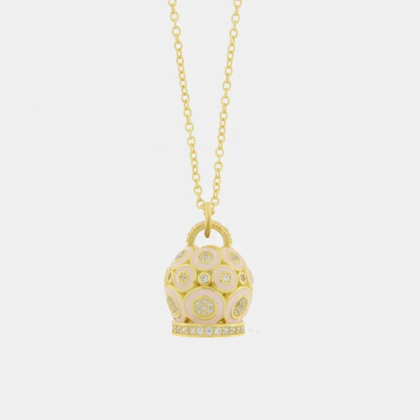 Collana in Argento 925 con campanella pendente e zirconi