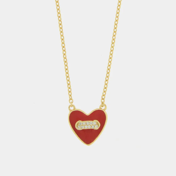 Collana in Argento 925 con cuore rosso pendente - BYSIMON gioielli