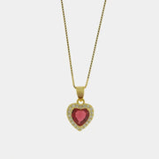 Collana in Argento 925 con cuore rosa pendente - BYSIMON gioielli