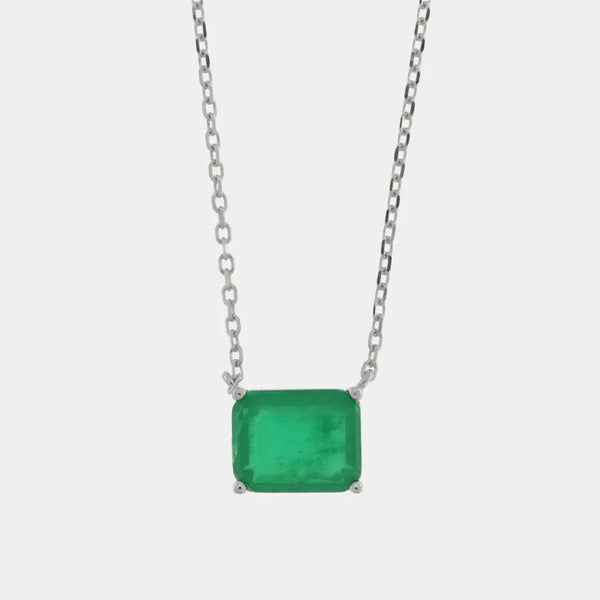 Collana in Argento 925 con zircone verde smeraldo - BYSIMON gioielli