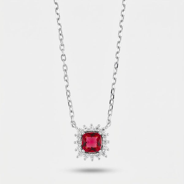 Collana in Argento 925 con zircone rosso - BYSIMON gioielli
