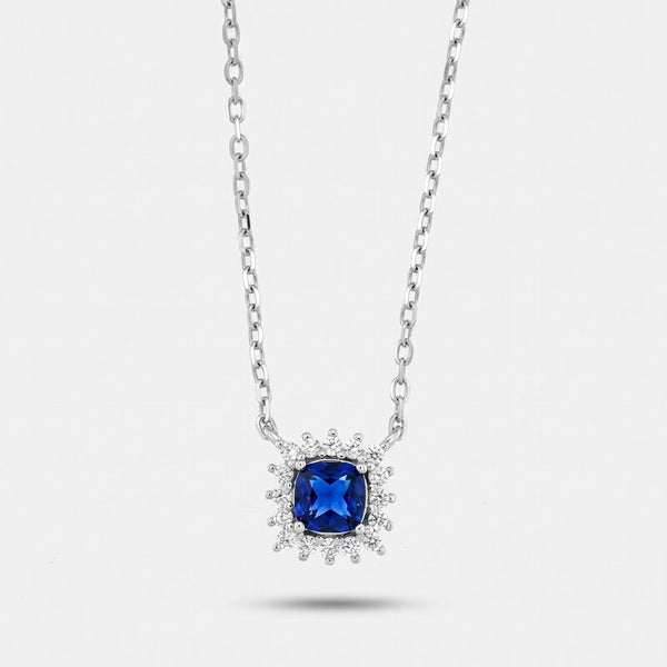 Collana in Argento 925 con zircone blu - BYSIMON gioielli