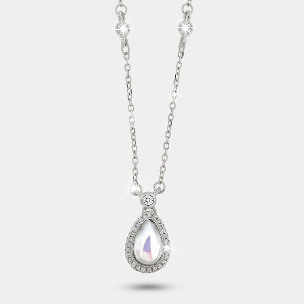 Collana in Argento 925 ovale con zirconi - BYSIMON gioielli