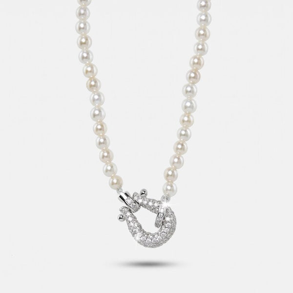 Collana in Argento 925 con perle e zirconi - BYSIMON gioielli