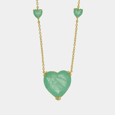 Collana in Argento 925 cuore verde SIMEONE - gioiello BySimon