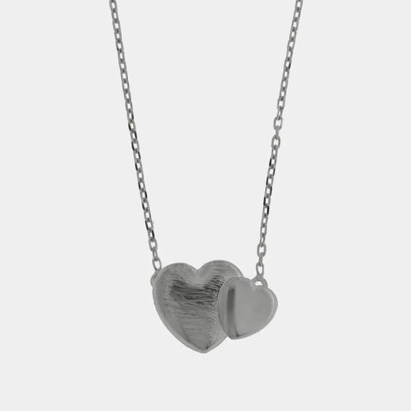 Collana in Argento 925 con doppio cuore - BYSIMON gioielli