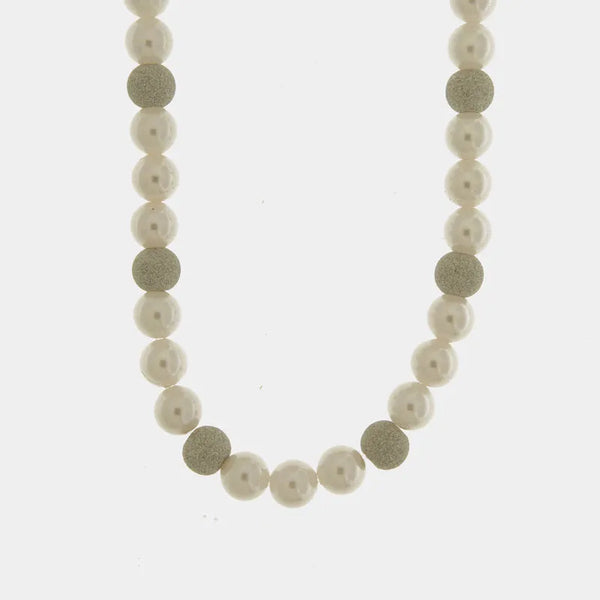 Collana in Argento 925 con perle e cristalli - BYSIMON gioielli