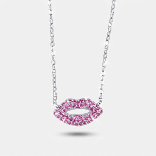 Collana in Argento 925 bocca con zirconi rossi Collezione Hanoi - BYSIMON gioielli
