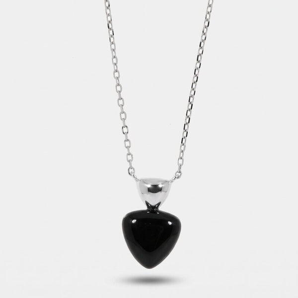Collana in Argento 925 triangolo smaltato nero - BYSIMON gioielli
