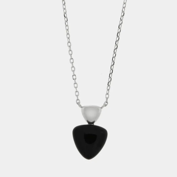 Collana in Argento 925 triangolo smaltato nero - BYSIMON gioielli