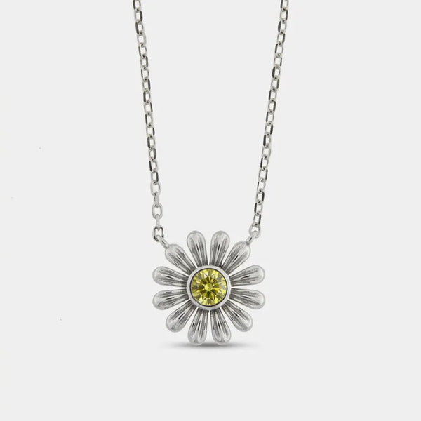 Collana in Argento 925 Margherita e petali lucidi